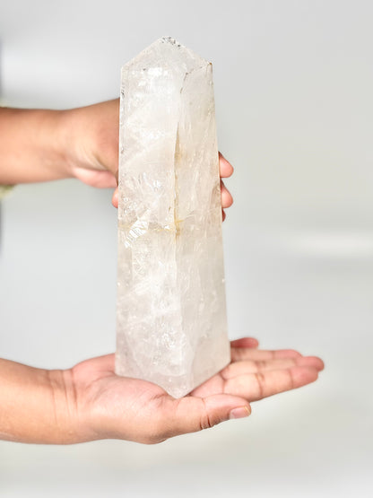 Four Facet Clear Quartz Tower – 930g - Amplify, Align & Awaken