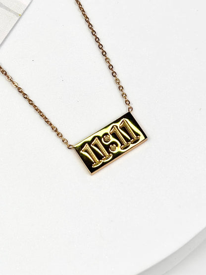 11:11 Pendant Necklace | Gold-Plated Stainless Steel | The Lilith Store