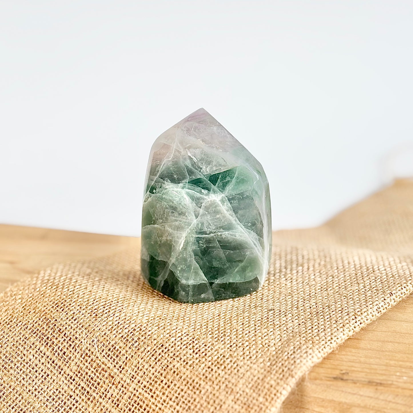 Green Fluorite Free Form ( Little Purple Inclusion) - 380 Gm | Focus & Concentration
