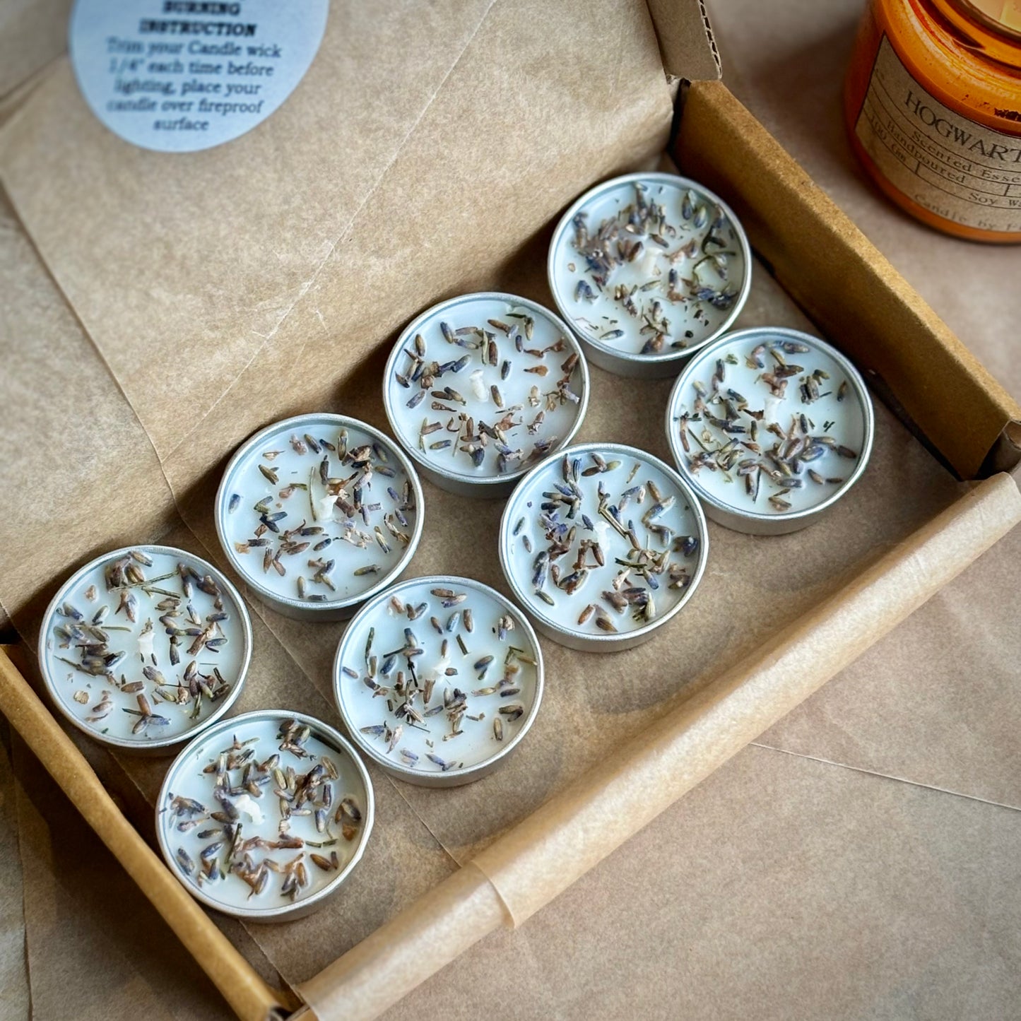 Lavender Infused Soy Wax Tealight Candles – Unscented (Pack of 8)