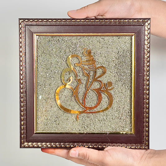 Pyrite Dust Frame with Ganpati Print