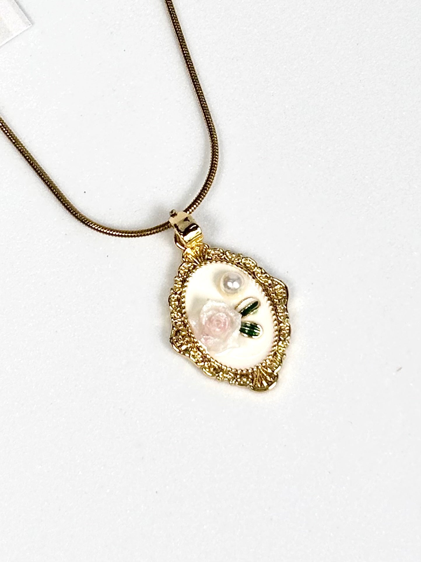 Vintage Floral Pendant Necklace | Gold-Plated Stainless Steel | The Lilith Store