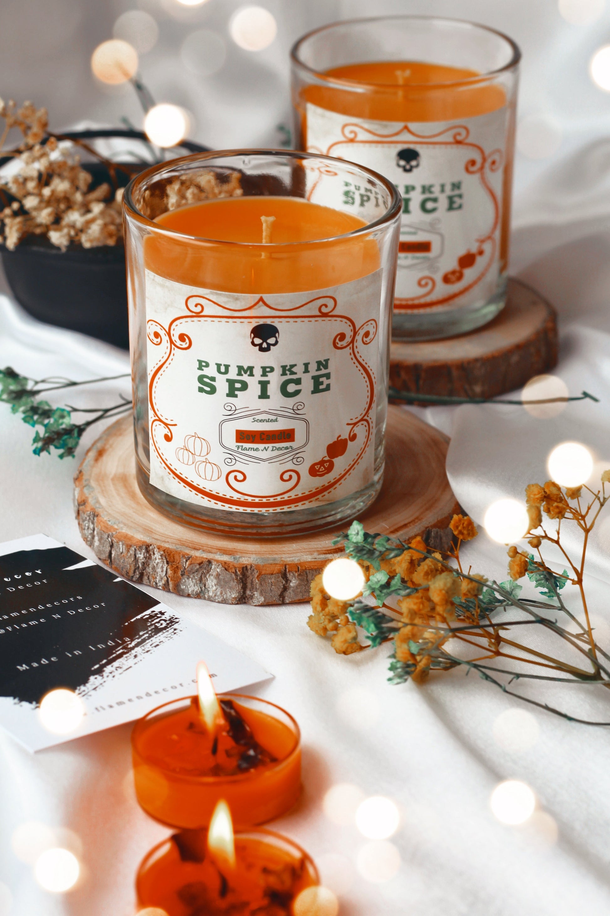 Pumpkin Spice Essential Oil Scented Candle | Wooden Lid Candles