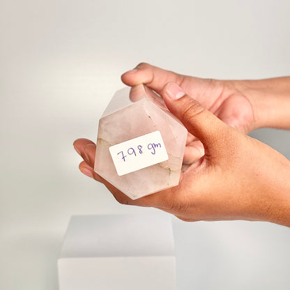 Rose Quartz Six-Facet Tower – 798g - Attract Love • Heal Emotionally • Radiate Compassion