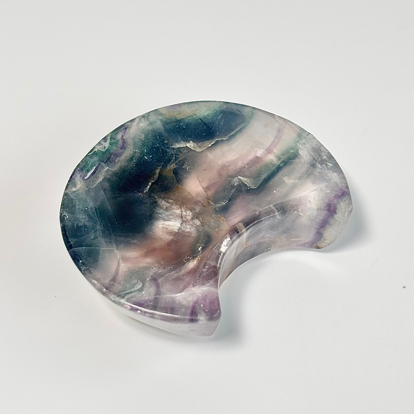 Crescent Moon-Shaped Fluorite Bowl