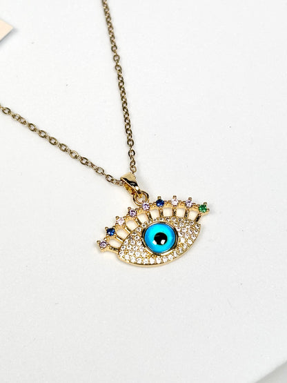 Evil Eye Pendant Necklace | Gold-Plated Stainless Steel | The Lilith Store