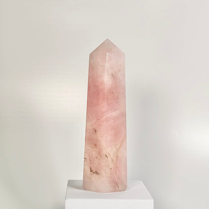 Rose Quartz Six-Facet Tower – 929g - Attract Love • Heal Emotionally • Radiate Compassion