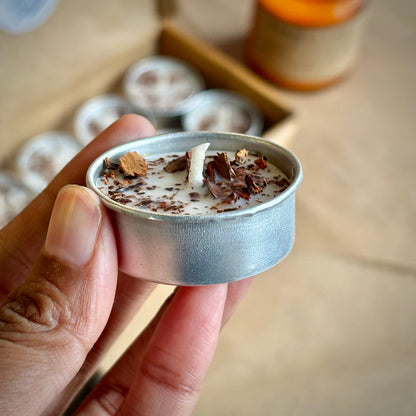 Cinnamon Infused Soy Wax Tealight Candles – Unscented