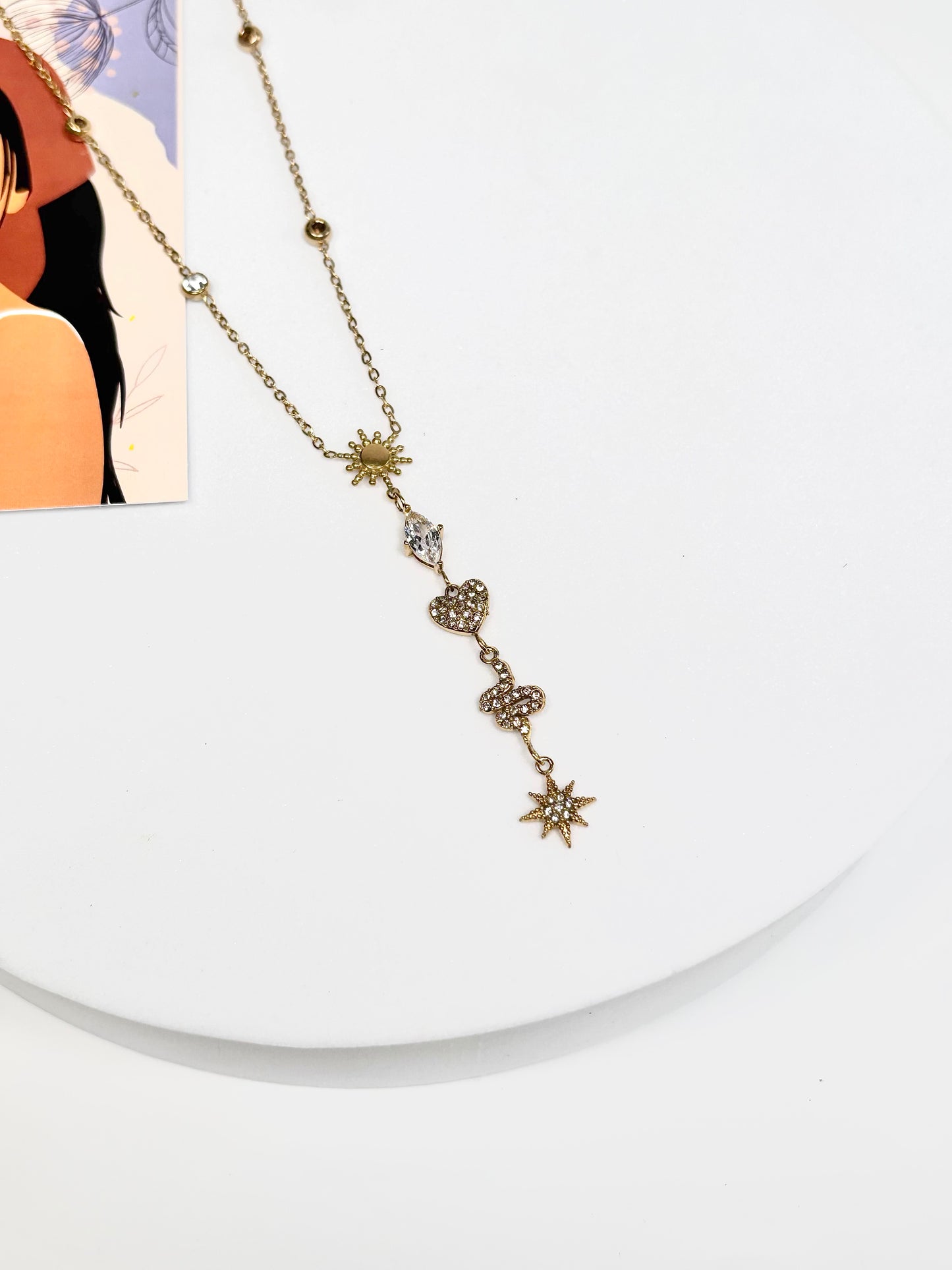 Celestial Drop Necklace | Gold-Plated Stainless Steel | The Lilith Store