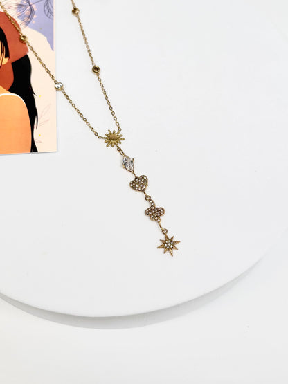 Celestial Drop Necklace | Gold-Plated Stainless Steel | The Lilith Store
