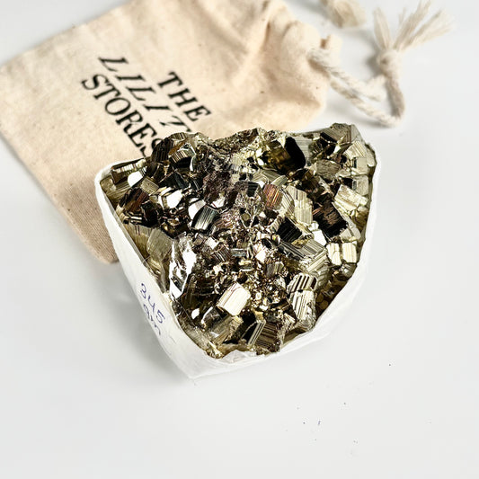 Peruvian Pyrite Cluster – 345g -Golden Brilliance & Striking Presence