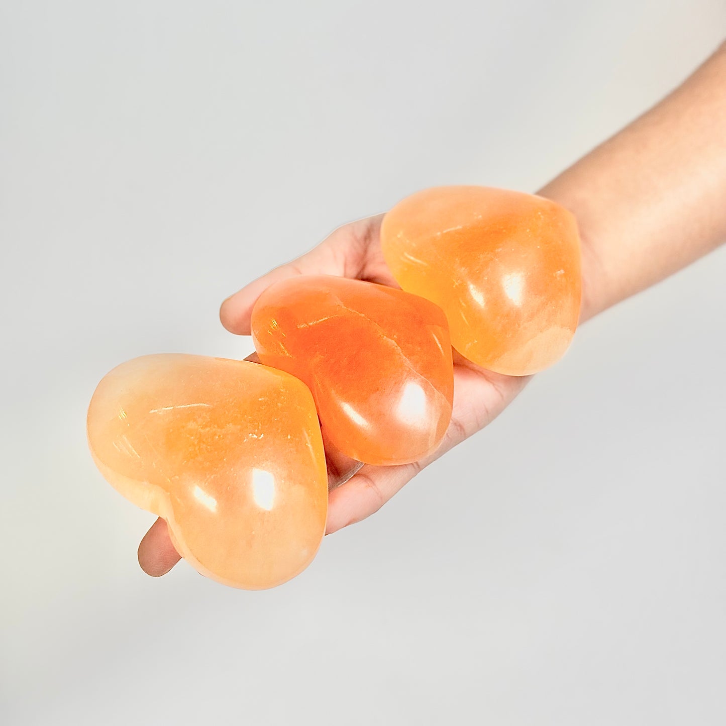 Medium Size Orange Selenite Heart (Satin Spar Selenite) | Stone for Spiritual work & Cleansing