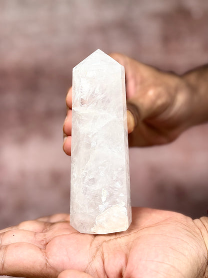 Natural Clear Quartz Crystal Tower