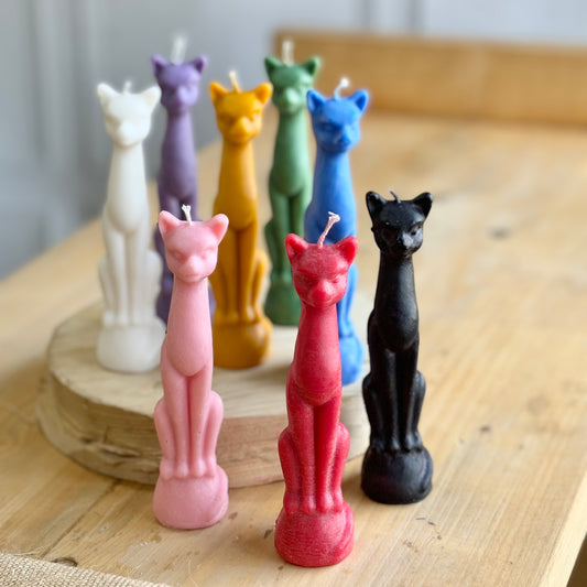 Cat figurine Soy Candle - Pack of 1 | Colour Option Available