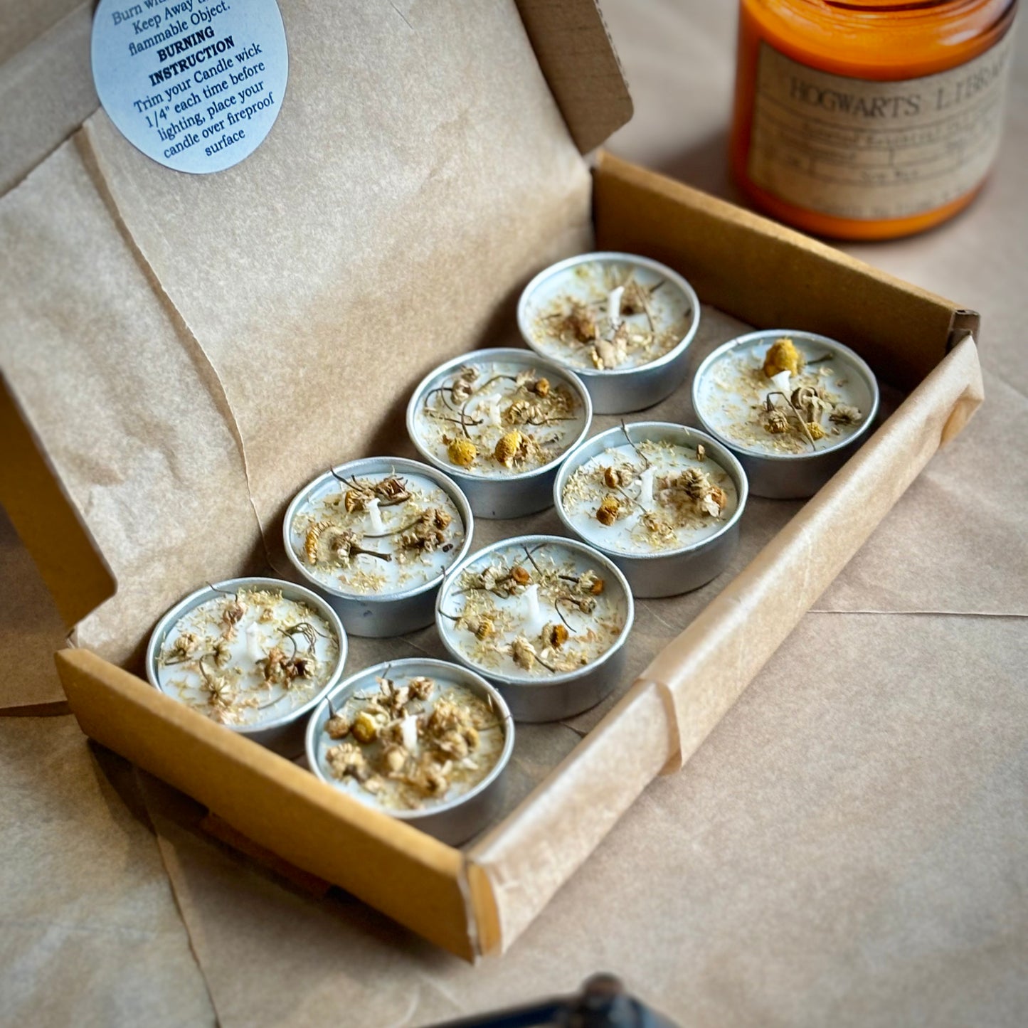 Chamomile Infused Soy Wax Tealight Candles – Unscented