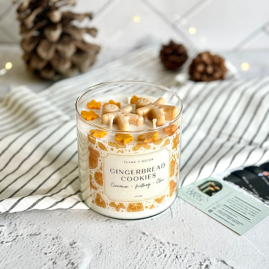 Gingerbread Cookies Soy Candle with Golden Lid