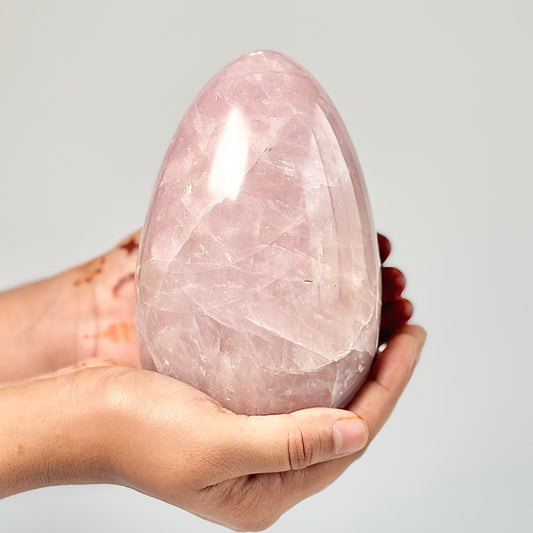 Rose Quartz Large Egg Carving – 1.3 Kg | Stone of Love & Self Love