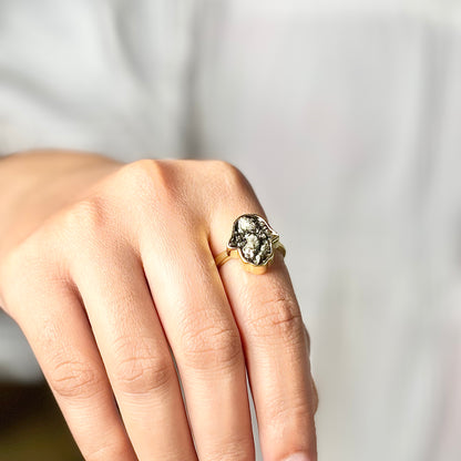 Pyrite Hamsa Adjustable Ring – Protection, Prosperity & Positive Energy