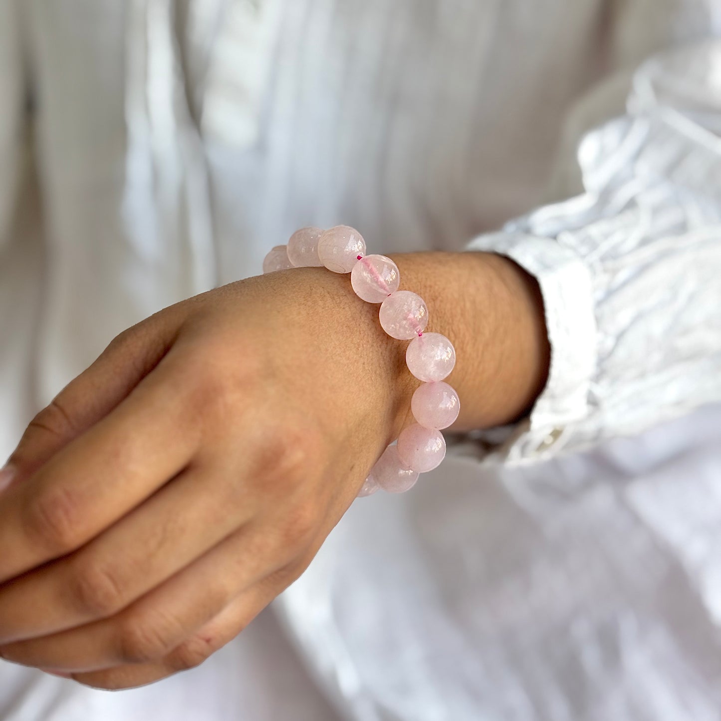 Rose Quartz Bead Bracelet - 12mm | Love & Self-Love