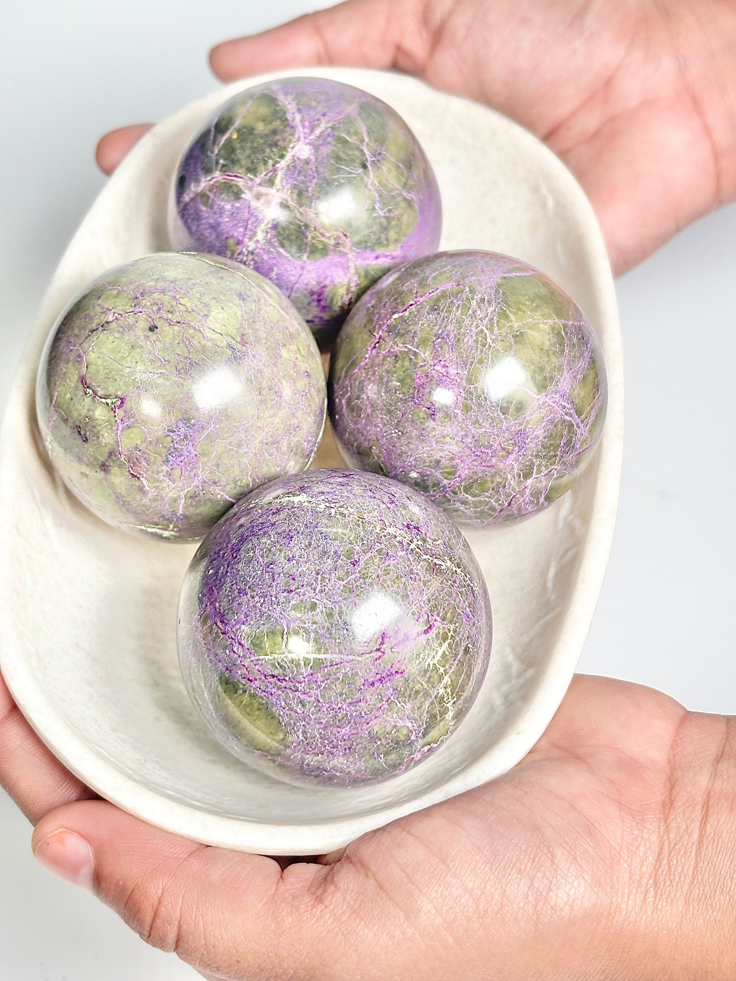Stichtite Sphere with Green & Purple Inclusions -  Soothe the Soul • Open the Heart • Embrace Spiritual Wisdom