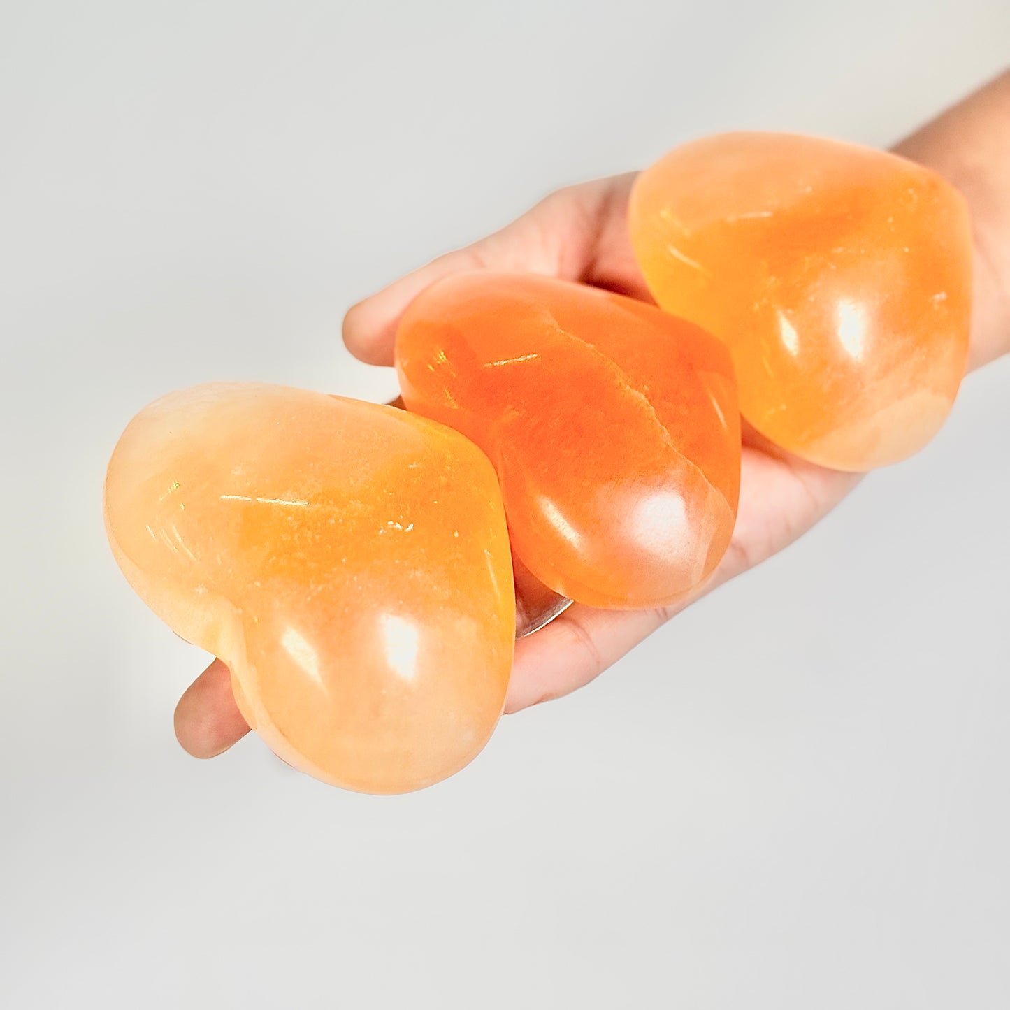 Medium Size Orange Selenite Heart (Satin Spar Selenite) | Stone for Spiritual work & Cleansing