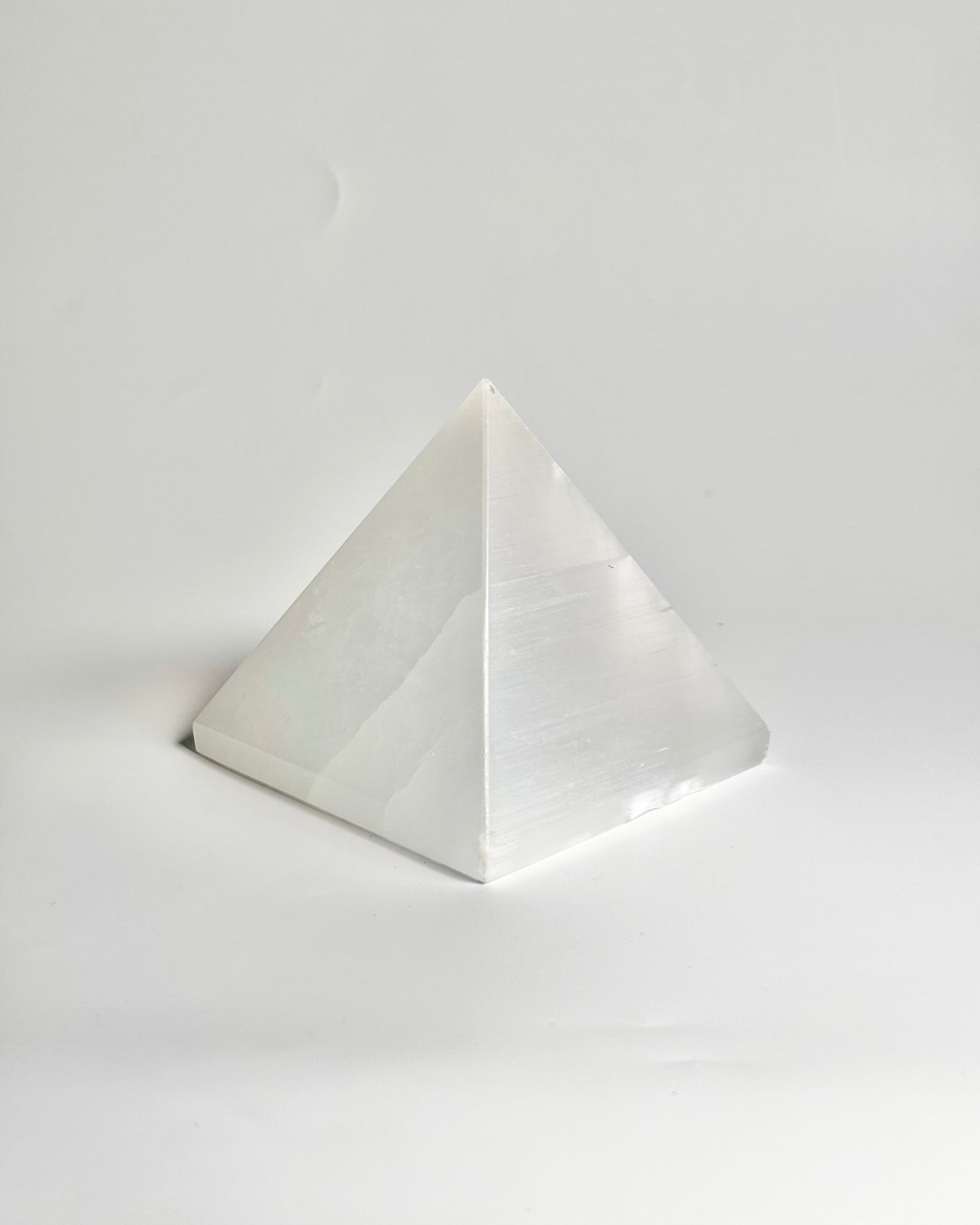 Large Satin Spar Pyramid (Commonly Known as Selenite) – Clarity, Calm & Elegant Energy Décor