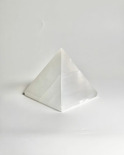 Large Satin Spar Pyramid (Commonly Known as Selenite) – Clarity, Calm & Elegant Energy Décor
