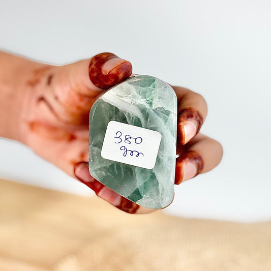 Green Fluorite Free Form ( Little Purple Inclusion) - 380 Gm | Focus & Concentration