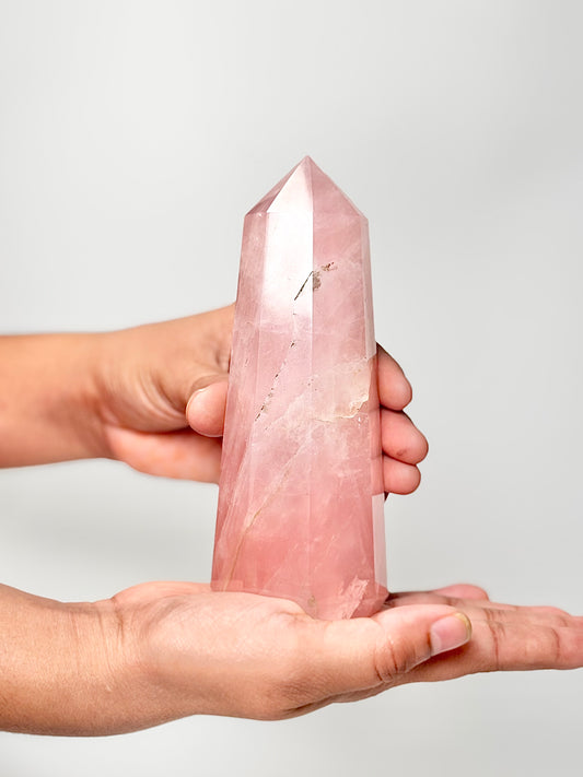 Eight Facet Rose Quartz Tower – 510g - Elegance, Warmth & Gentle Charm