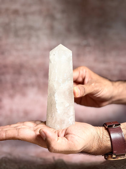 Natural Clear Quartz Crystal Tower