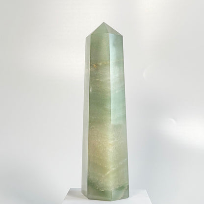 Green Aventurine Six-Facet Tower – 1042 - Attract Luck • Inspire Growth • Help Heart Chakra
