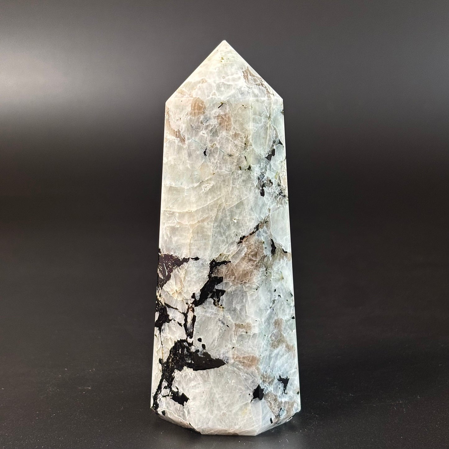 Rainbow Moonstone Large Tower - 460 Gm | Compassion & empathy