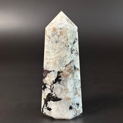 Rainbow Moonstone Large Tower - 460 Gm | Compassion & empathy