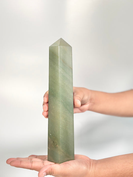 Green Aventurine Six-Facet Tower – 1747g - Attract Luck • Inspire Growth • Help Heart Chakra