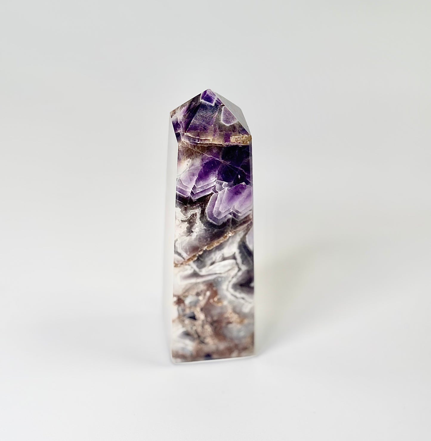 Four Facet Chevron Amethyst Tower – 360g - Amplified Intuition & Focused Healing