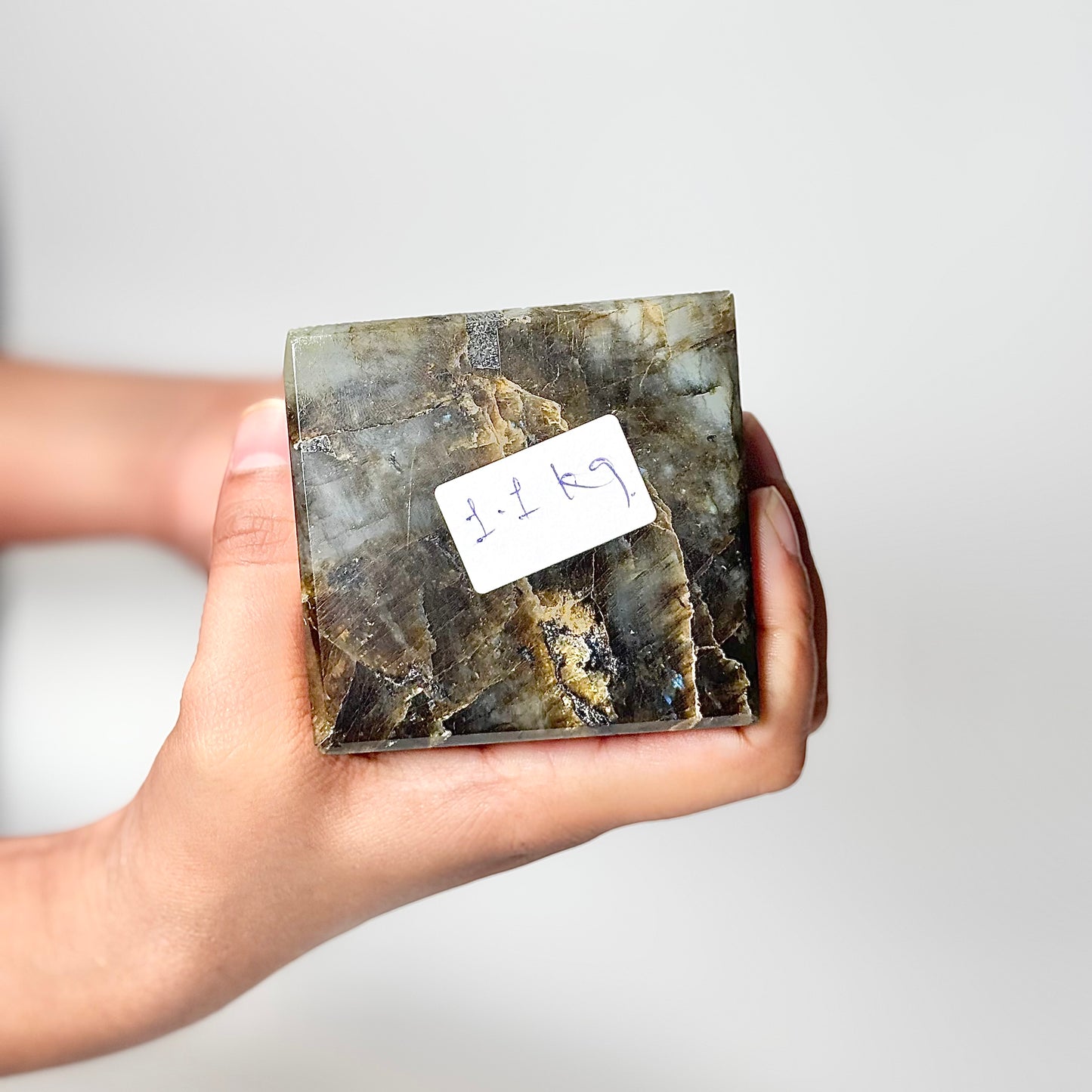 Four Facet Labradorite Tower – 1.1kg - Subtle Glow & Balanced Form