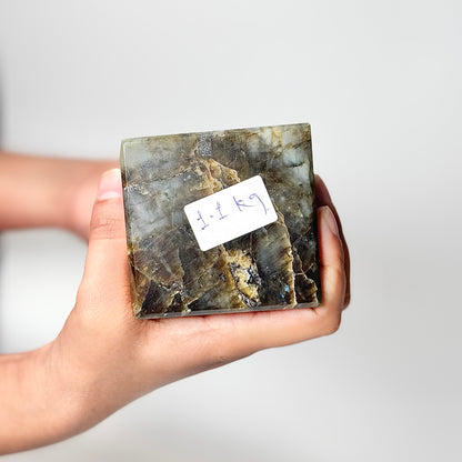 Four Facet Labradorite Tower – 1.1kg - Subtle Glow & Balanced Form