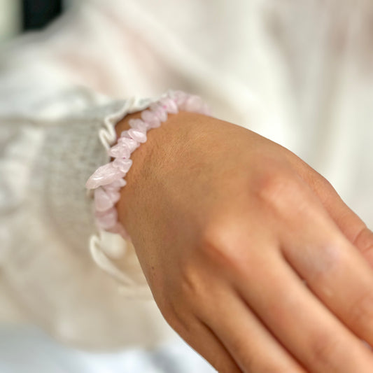 Rose Quartz Chips Bracelet | Stone of Love & Self Love