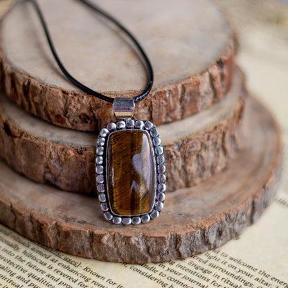 Tiger's eye Pendant with Cord | Wealth & Fortune