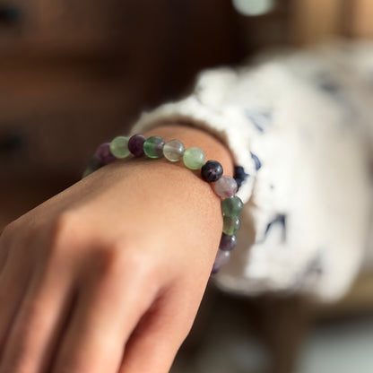 Fluorite Bead Bracelet - 8mm