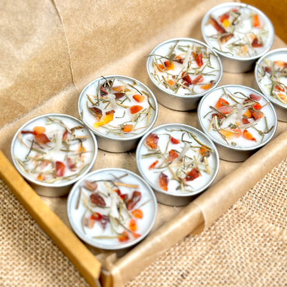 Rosemary & Orange Carnelian Soy Tealight Candle
