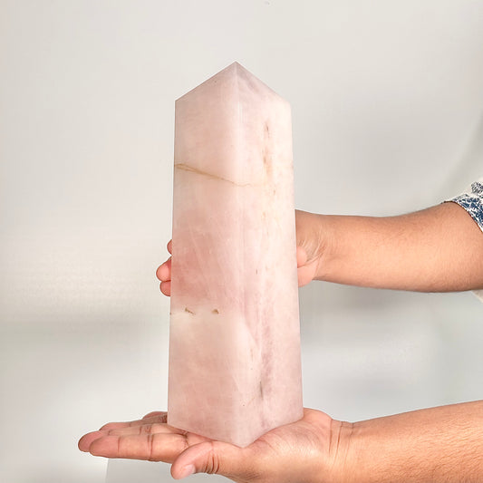 Rose Quartz Four-Facet Tower – 1737g -  Attract Love • Heal Emotionally • Radiate Compassion