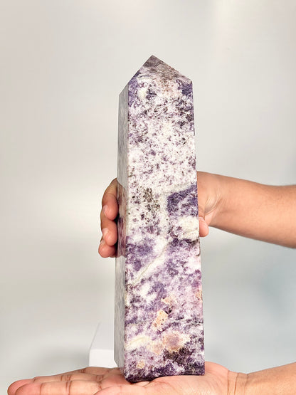 Lepidolite Four-Facet Tower – 1654 g - Calm the Mind • Ease Anxiety • Support Emotional Healing