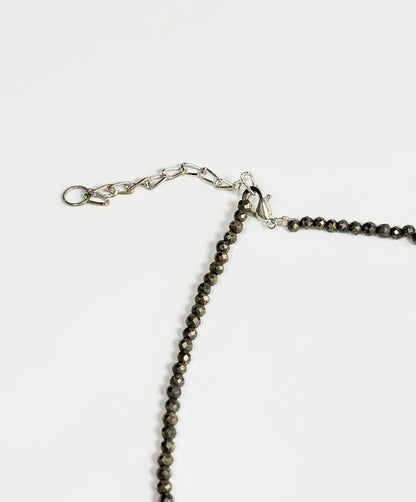Natural Pyrite 4mm Faceted Bead Necklace
