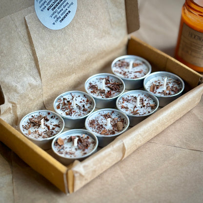 Cinnamon Infused Soy Wax Tealight Candles – Unscented