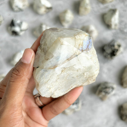 Rainbow Moonstone Raw with Polished Point - 270 Gm | Cultivates Compassion & empathy