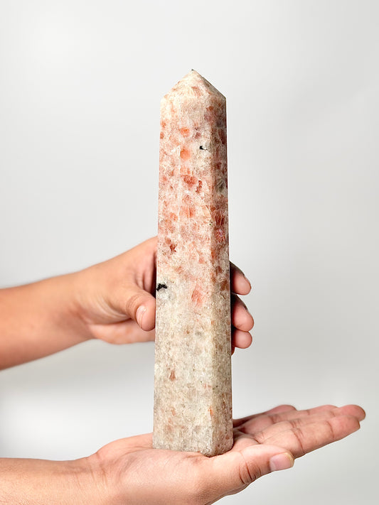 Eight Facet Sunstone Tower – 700g - Radiance, Warmth & Uplifting Energy