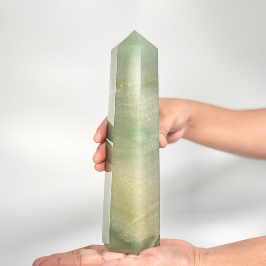 Green Aventurine Six-Facet Tower – 1042 - Attract Luck • Inspire Growth • Help Heart Chakra