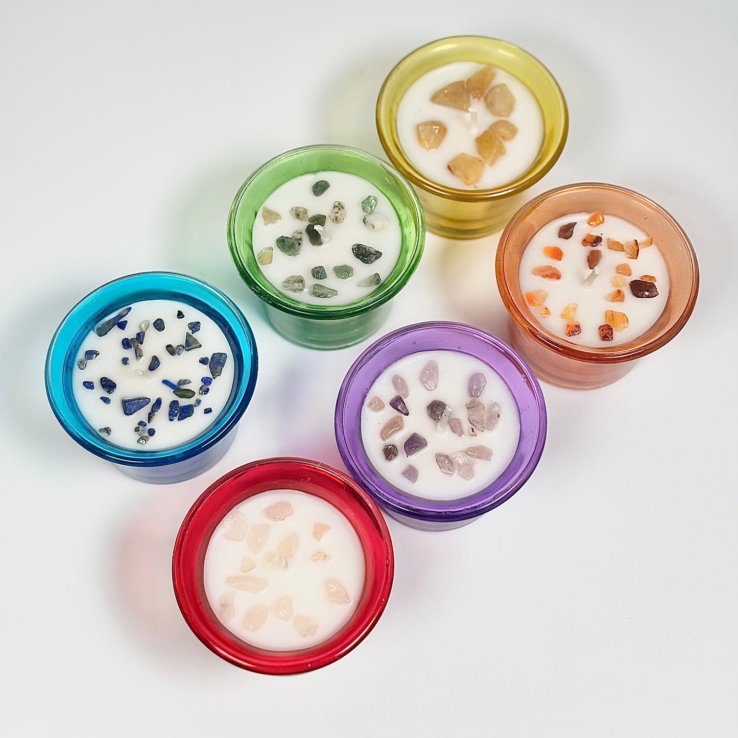 Set of 6 Crystal Tealights – Soy Wax & Scented