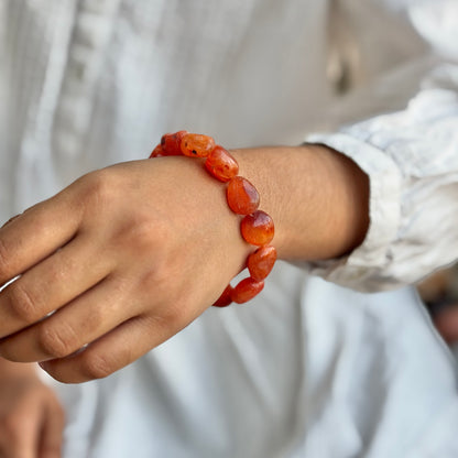 Orange Carnelian Tumble Bracelet | Opportunities & Courage